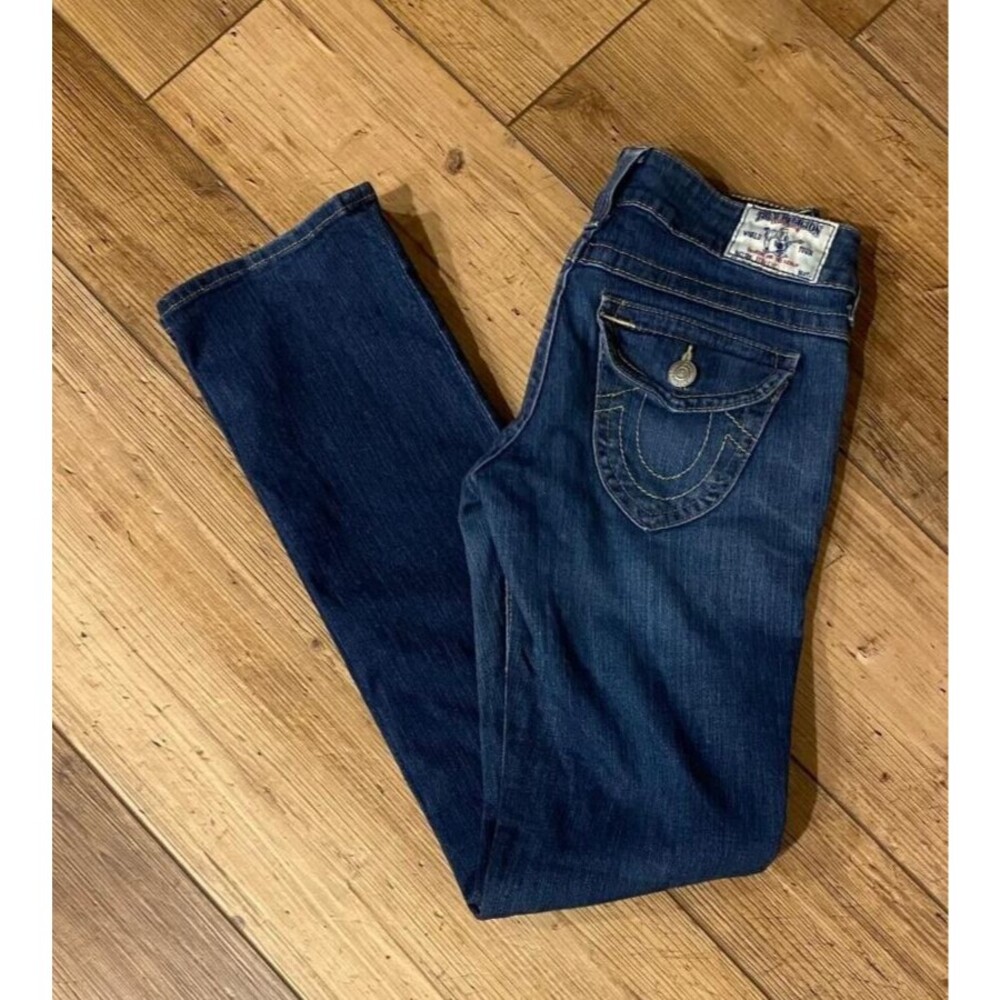 TRUE RELIGION Women's Straight Leg Jeans 28X33 WAK2076E4 DARK WASH